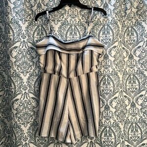Altar'd State Cream and Black Striped Romper